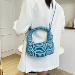 Stylish Woven Rope Knot Women's Messenger Bag PU Leather Handbag