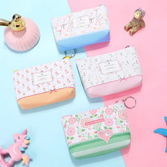 Floral Small Bag Earphone Key Coin Women's Wallet