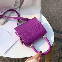 Crocodile Pattern Female Bag Messenger Bag One-shoulder Portable Small Square Ba