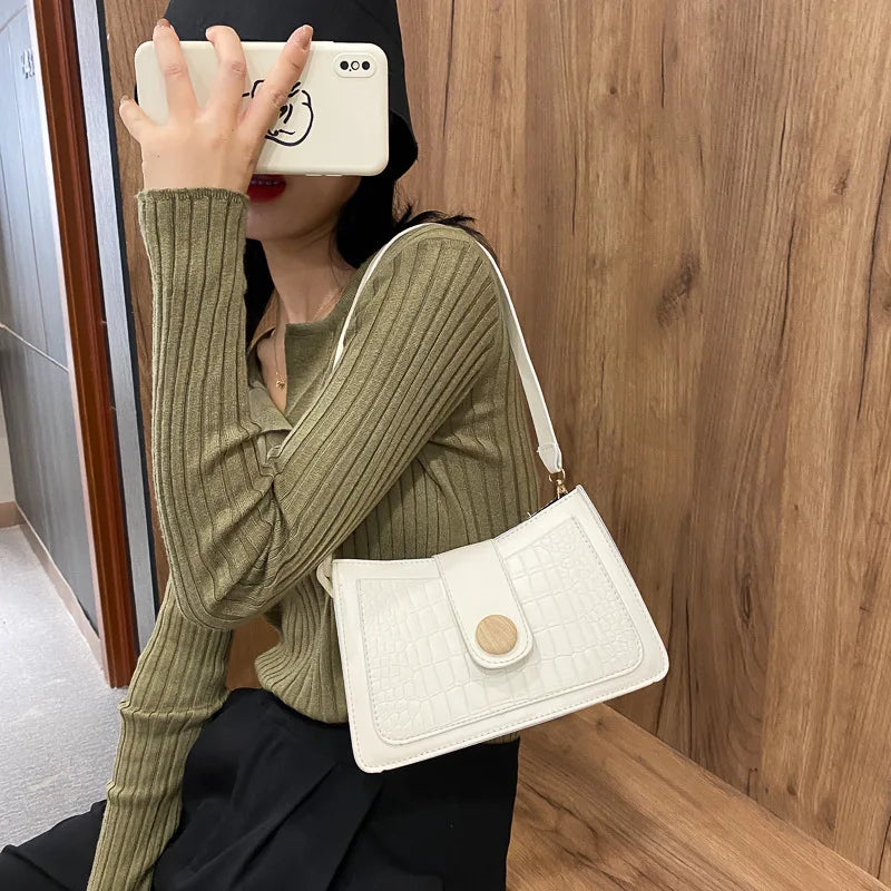 Crocodile Pattern Ladies Handbag Small Shoulder Bag