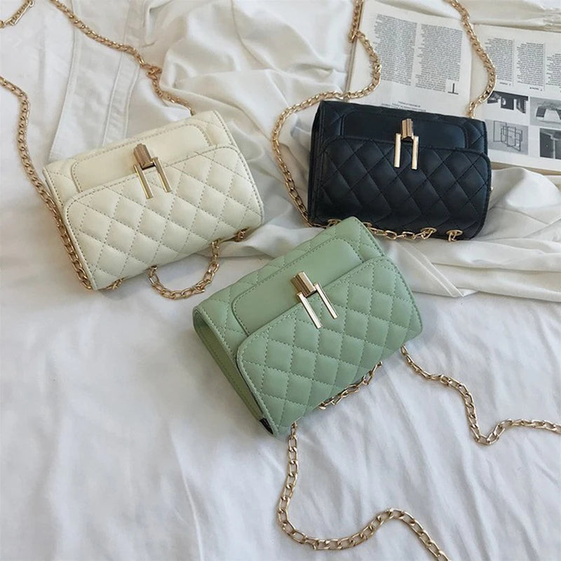 Small Square Crossbody Bag Chain Clutch Purse Female Shoulder Messenger
