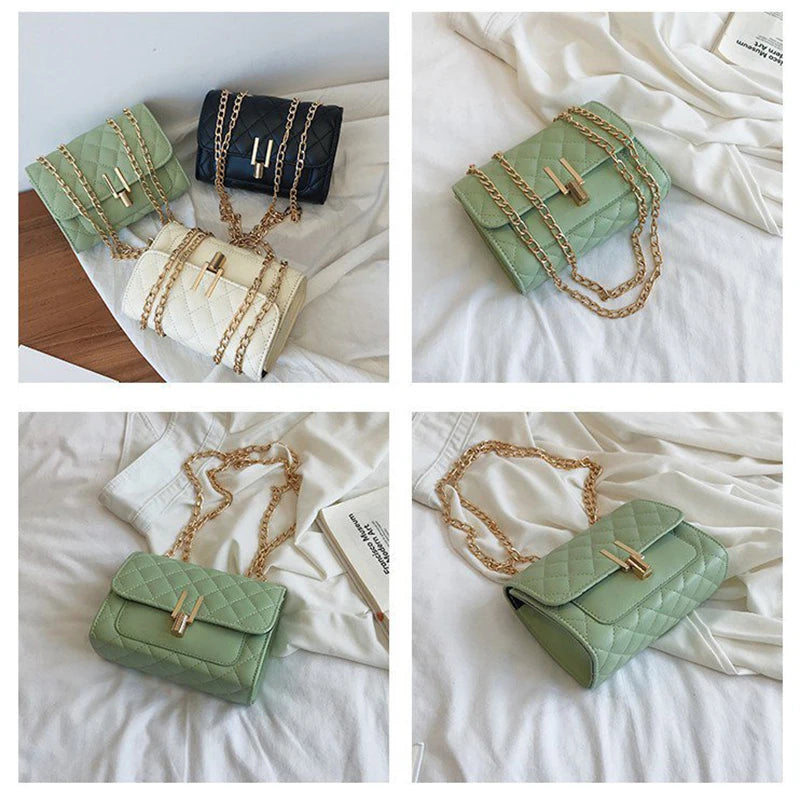Small Square Crossbody Bag Chain Clutch Purse Female Shoulder Messenger