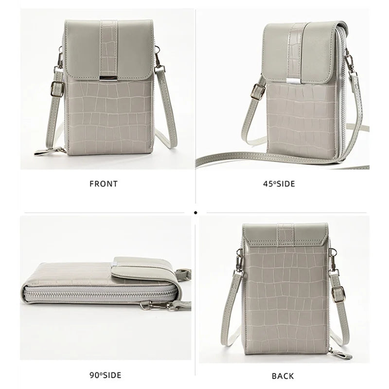 Women's Mini Crossbody Bag PU Leather Handbag with Buckle Cover