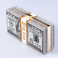 Crystal Money Bags Women Dollar Handbag Diamond Evening Party Purse Clutch