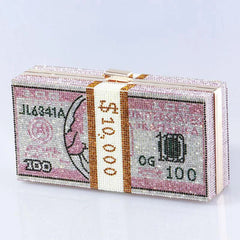 Crystal Money Bags Women Dollar Handbag Diamond Evening Party Purse Clutch