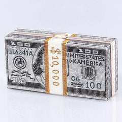 Crystal Money Bags Women Dollar Handbag Diamond Evening Party Purse Clutch