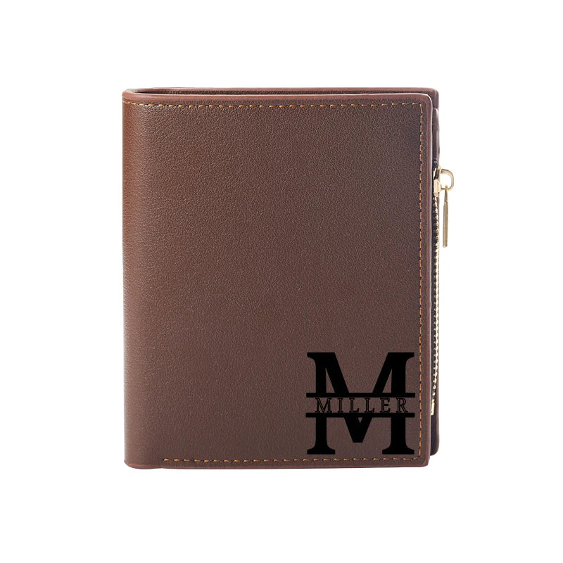 Personalized Monogram Initial Mens Wallet Engraving Name Mens Wallet