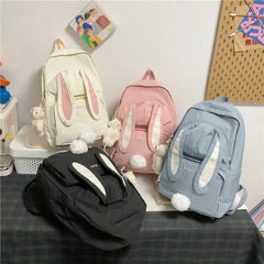 Girls Backpack Rabbit Ears Student School Bags for Kids