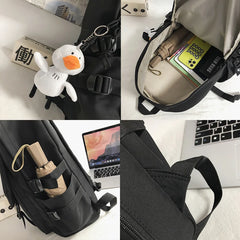 Cartoon Printed Backpack Nylon Waterproof Schoolbag
