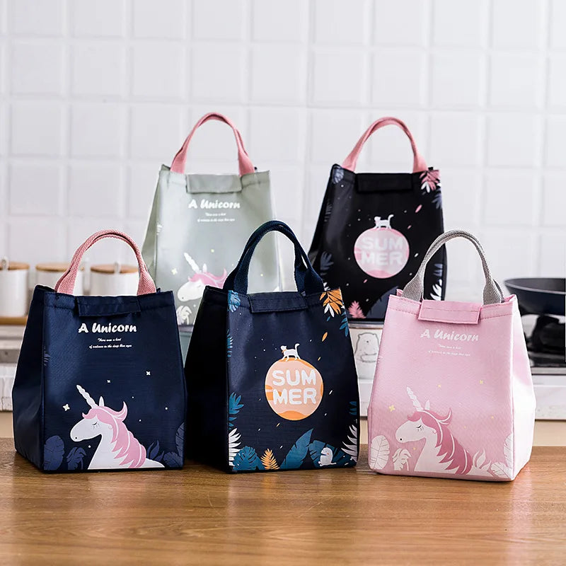 Cartoon Unicorn Lunch Bag Thermal Insulated Tote