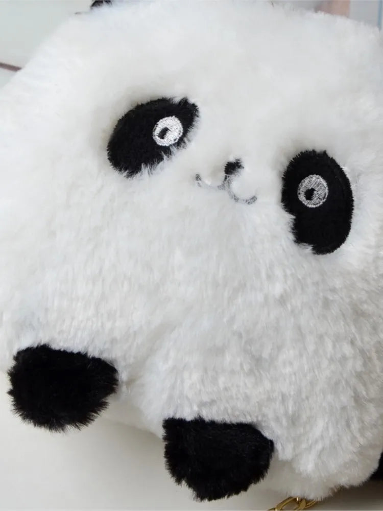 Plush Panda Bag Compact Doll Chain One-shoulder Diagonal Makeup Change Handbag