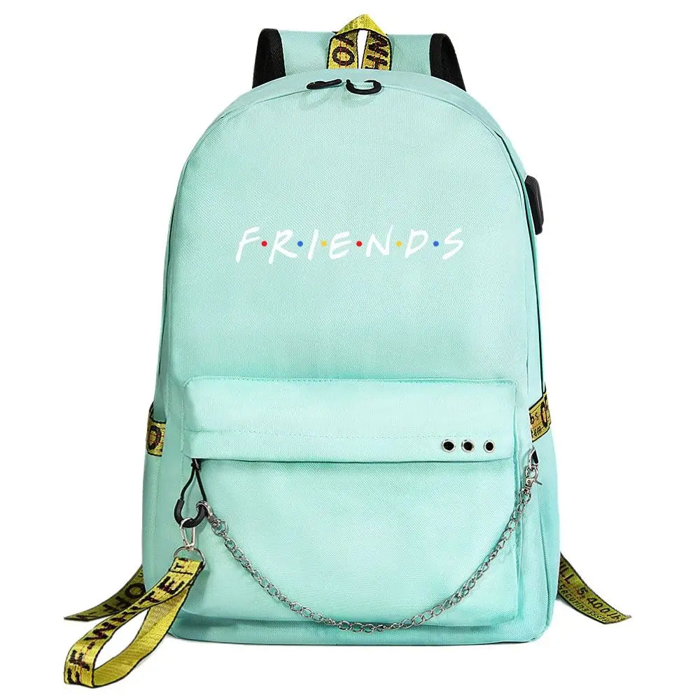 Canvas USB Laptop Backpack Kids School Book Bag Women Men