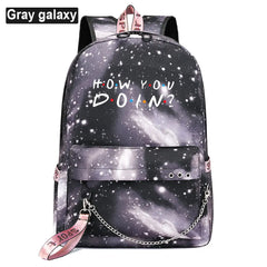 Canvas USB Laptop Backpack Kids School Book Bag Women Men