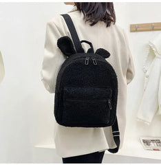 Girl Plush Rabbit Ear Backpack Baby Schoolbag
