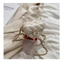 Heart Shaped Bag Women PU Leather Handbags Purses Chain Shoulder Crossbody Bag