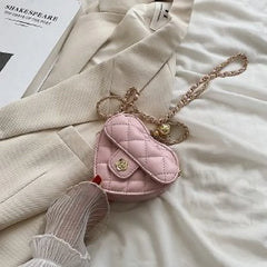 Heart Shaped Bag Women PU Leather Handbags Purses Chain Shoulder Crossbody Bag