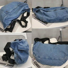 Denim Large Fanny Pack Unisex Waist Bags
