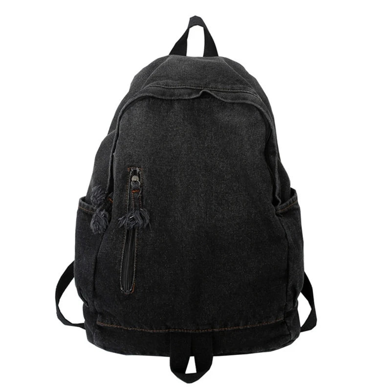 Denim Women Backpack Retro Travel Bagpack Large Capacity Bookbag