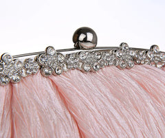 Champagne Satin Evening Bag Chinese Women Clutch Stylish Bride Party Purse