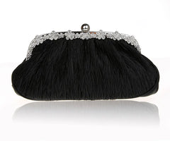 Champagne Satin Evening Bag Chinese Women Clutch Stylish Bride Party Purse