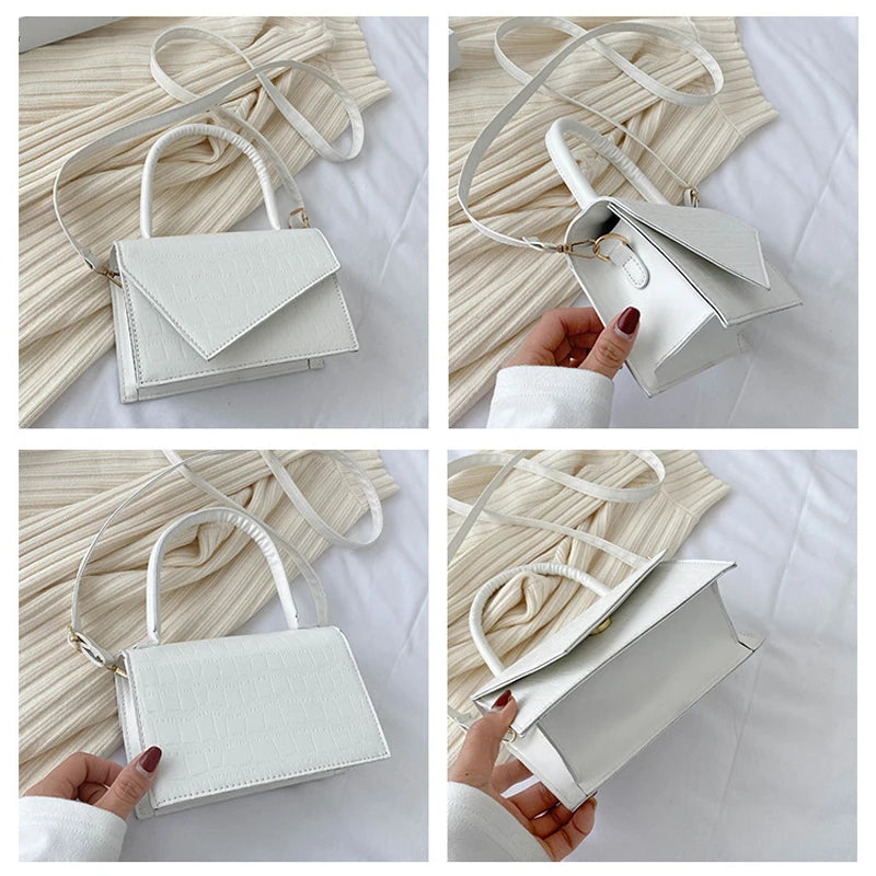 Solid Pu Leather Crossbody Bags For Women Small Flap Handbags
