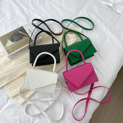 Solid Pu Leather Crossbody Bags For Women Small Flap Handbags