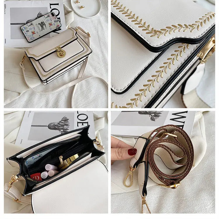 Flap Bags for Women Wide Strap Crossbody Shoulder Bag small PU Leather Handbags