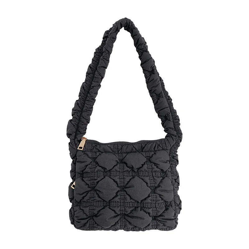 Winter Women's Nylon Pleated Clouds Shoulder Handbag & Purse