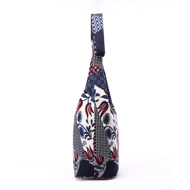 Women Elephant Print Shoulder Bag Cotton Messenger Crossbody Bag