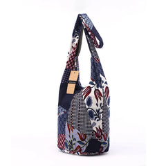 Women Elephant Print Shoulder Bag Cotton Messenger Crossbody Bag
