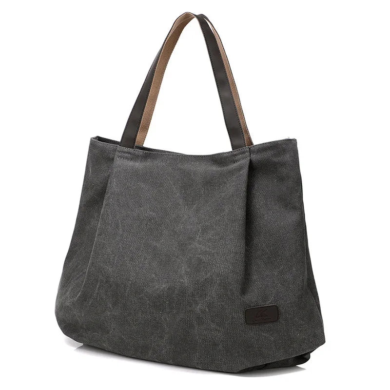 Women Canvas Casual Tote Shoulder Bags Ladies Zipper Handbags