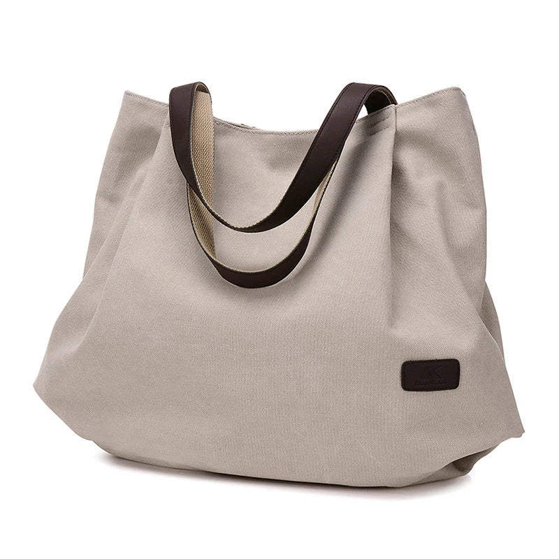 Women Canvas Casual Tote Shoulder Bags Ladies Zipper Handbags