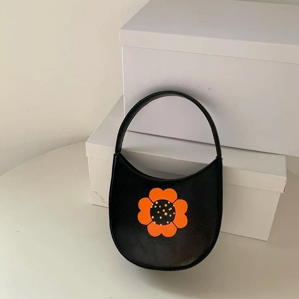 Women Flower PU Shoulder Bag High Capacity Shopping Bags Pnone Bag Handbags