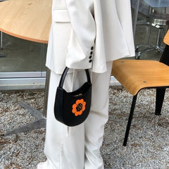 Women Flower PU Shoulder Bag High Capacity Shopping Bags Pnone Bag Handbags