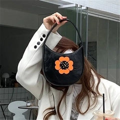 Women Flower PU Shoulder Bag High Capacity Shopping Bags Pnone Bag Handbags