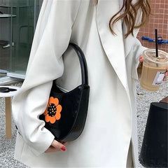 Women Flower PU Shoulder Bag High Capacity Shopping Bags Pnone Bag Handbags