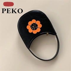 Women Flower PU Shoulder Bag High Capacity Shopping Bags Pnone Bag Handbags