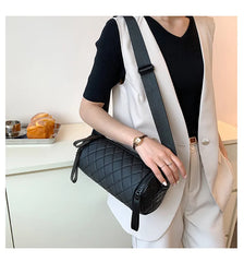Women's Diamond Quilted Nylon Drum Small Barrel Purse Lady Crossbody Bag