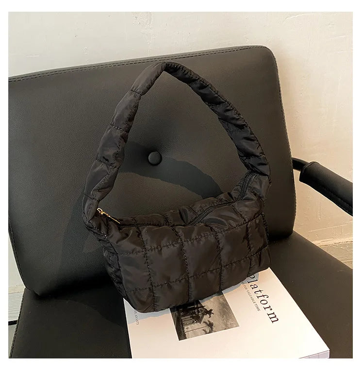 Embroidered Rhombus Shoulder Bag Oxford Tote Women's Handbag