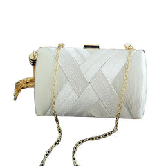 Chain Clutches Bags With Tassel Silk Knitting Evening Bag