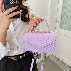 High Women's Diamond Lattice Square Bag Chain Messenger Bag