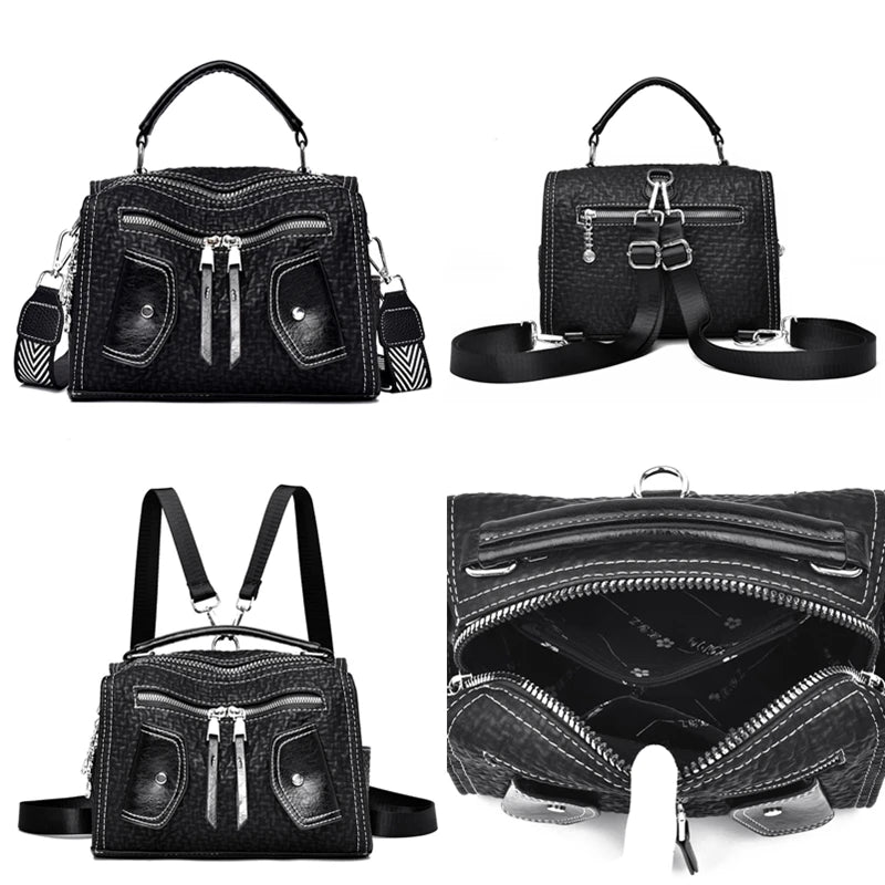 Casual Women Handbag Travel Shoulder Bag Soft Leather Female Crossbody Bag