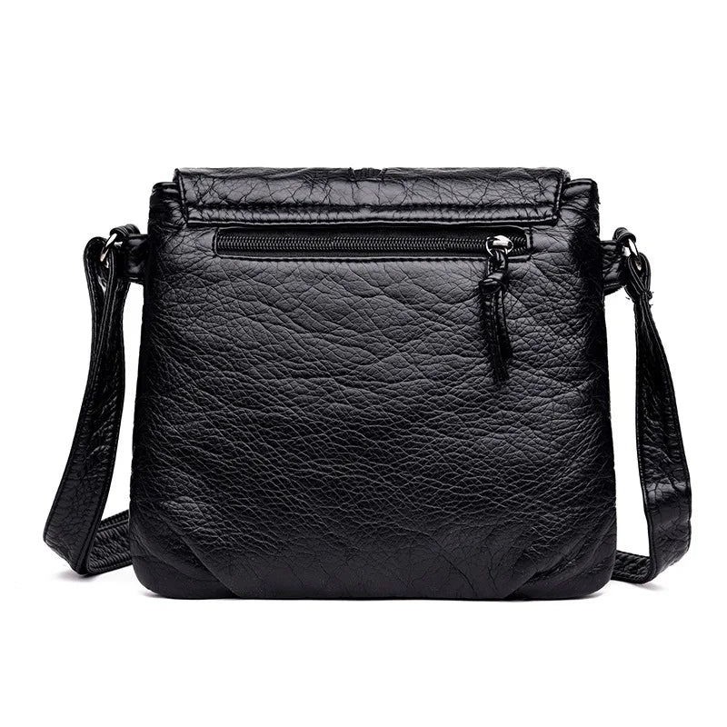 Soft Leather Crossbody Shoulder Bag Women Messenger Bag Female Flap Handbag