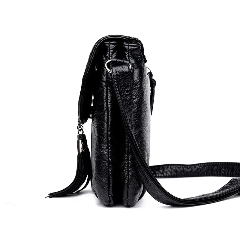 Soft Leather Crossbody Shoulder Bag Women Messenger Bag Female Flap Handbag