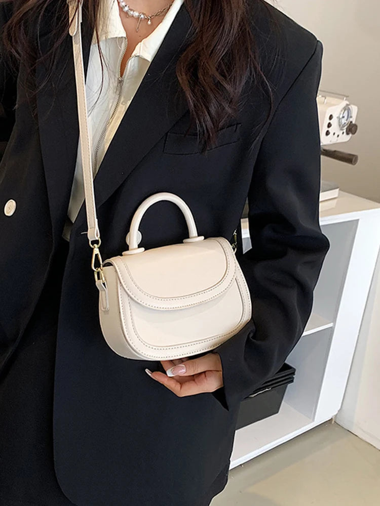 Small Contrast Handbag Women's Top Handle Tote Bag