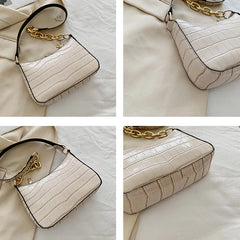 Stone Pattern Shoulder Bag Chain Strap Crossbody Bags for Women Lady Handbags