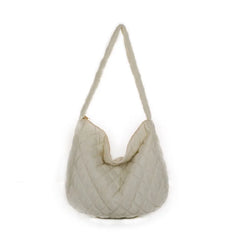 Winter Women Large Puffy Shoulder Bag Crossbody Purse Down Padded Tote Bag