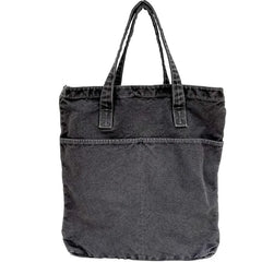 Canvas Tote Shoulder Bags Men Women Solid Handbags School Book Shopper
