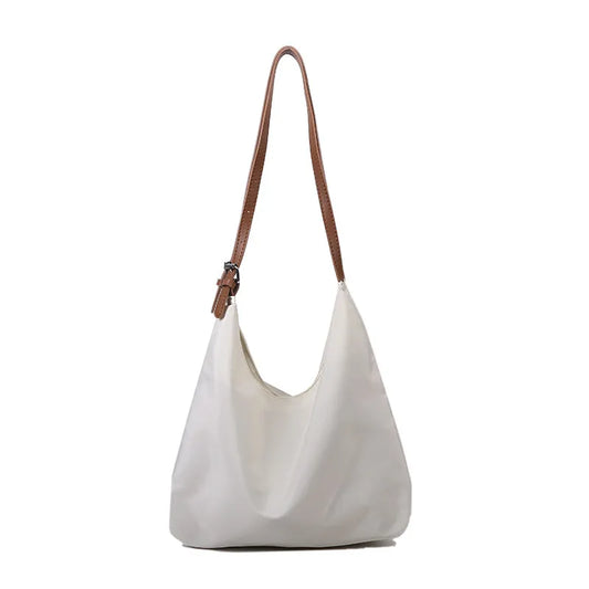 Women Large Size Nylon Crossbody Bag Vegan Plain Shoulder Purse