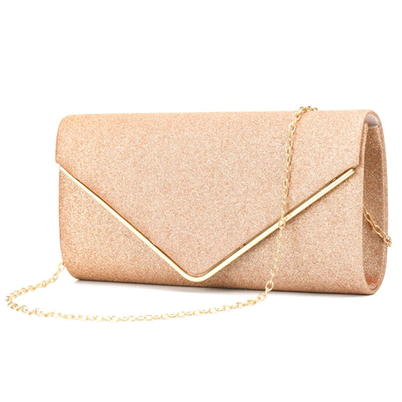 Golden Diamond Evening Clutch Bag Wedding Party Handbag